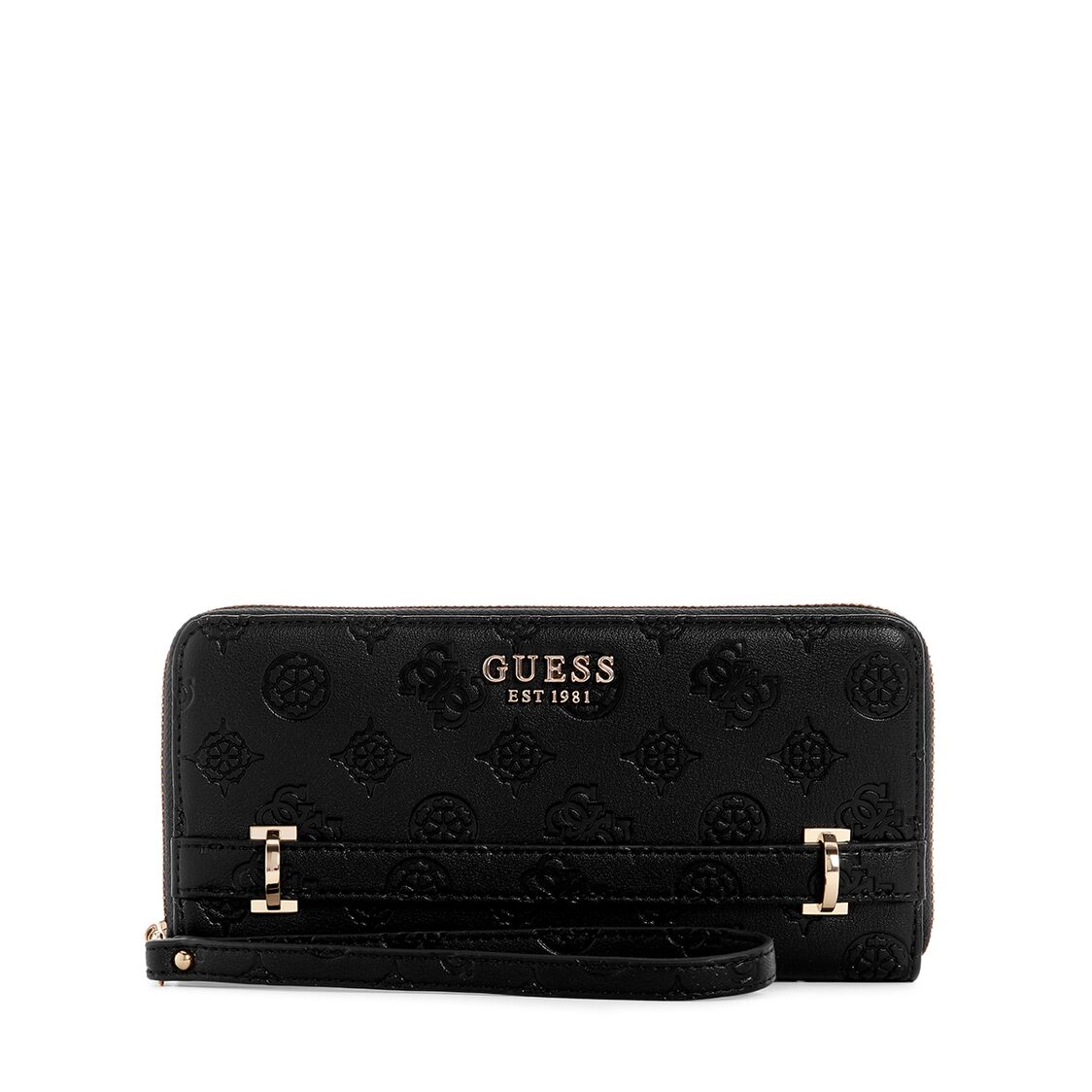 Guess Zarela Slg Large Zip Around - Black Logo