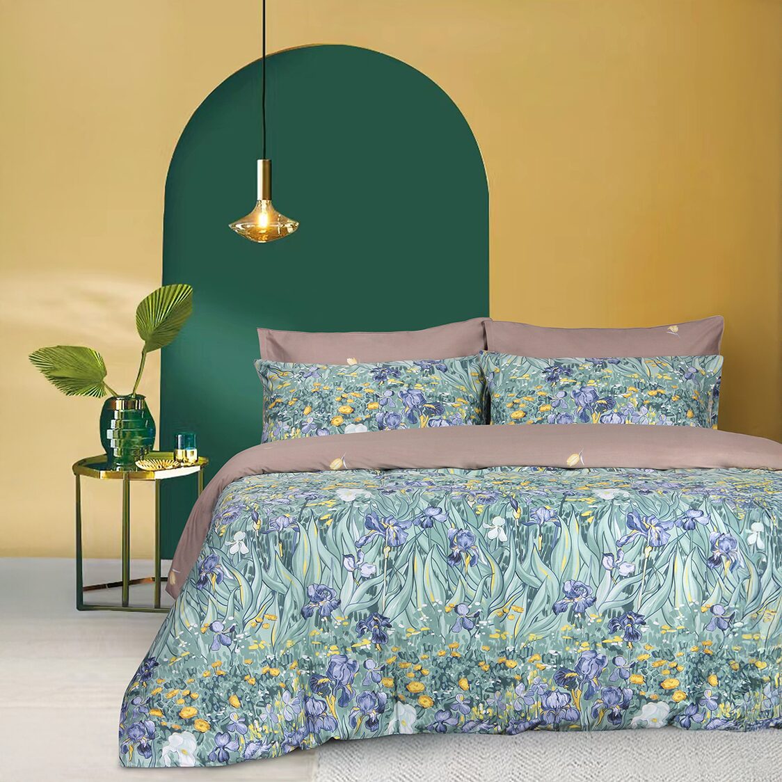 Eurotex Artist 1200TC 100% Cotton Fitted Sheet Set / Bed Set- Melba