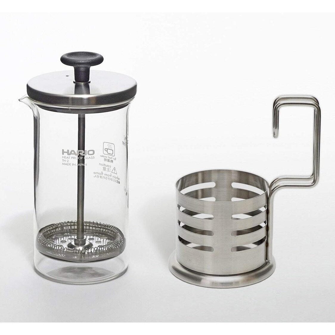 Hario 2 Cup Coffee & Tea Plunger 300ml (THJN-2HSV)