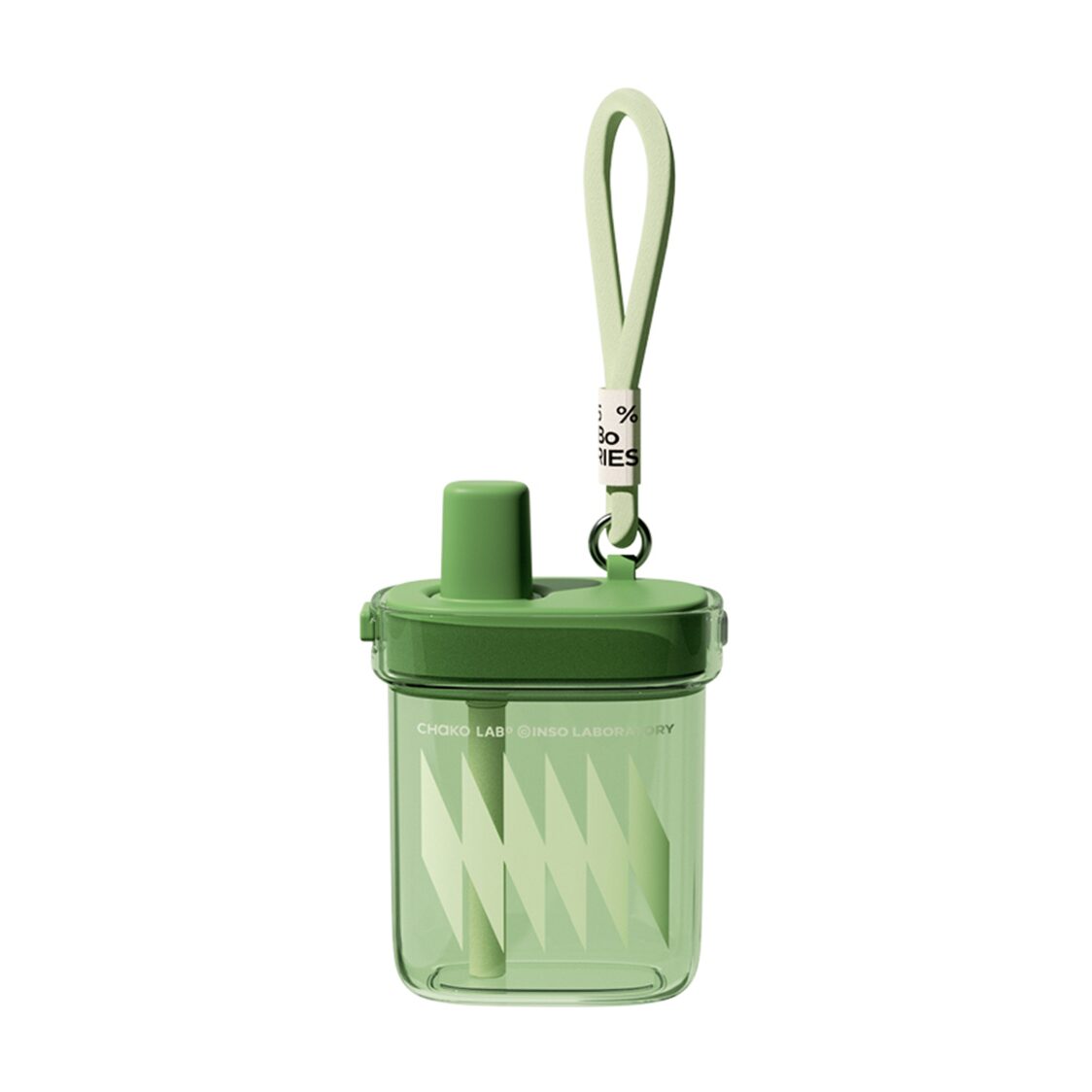 Chako Lab 780ml Bobo Straw Cup Square Green/White