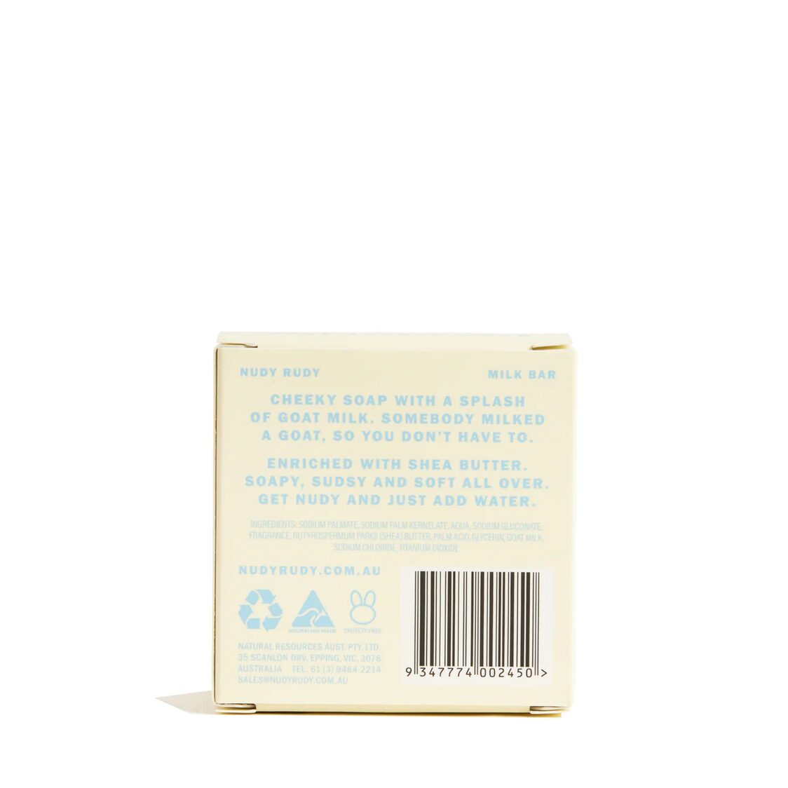 Nudy Rudy Milk Bar Soap Bar 150g