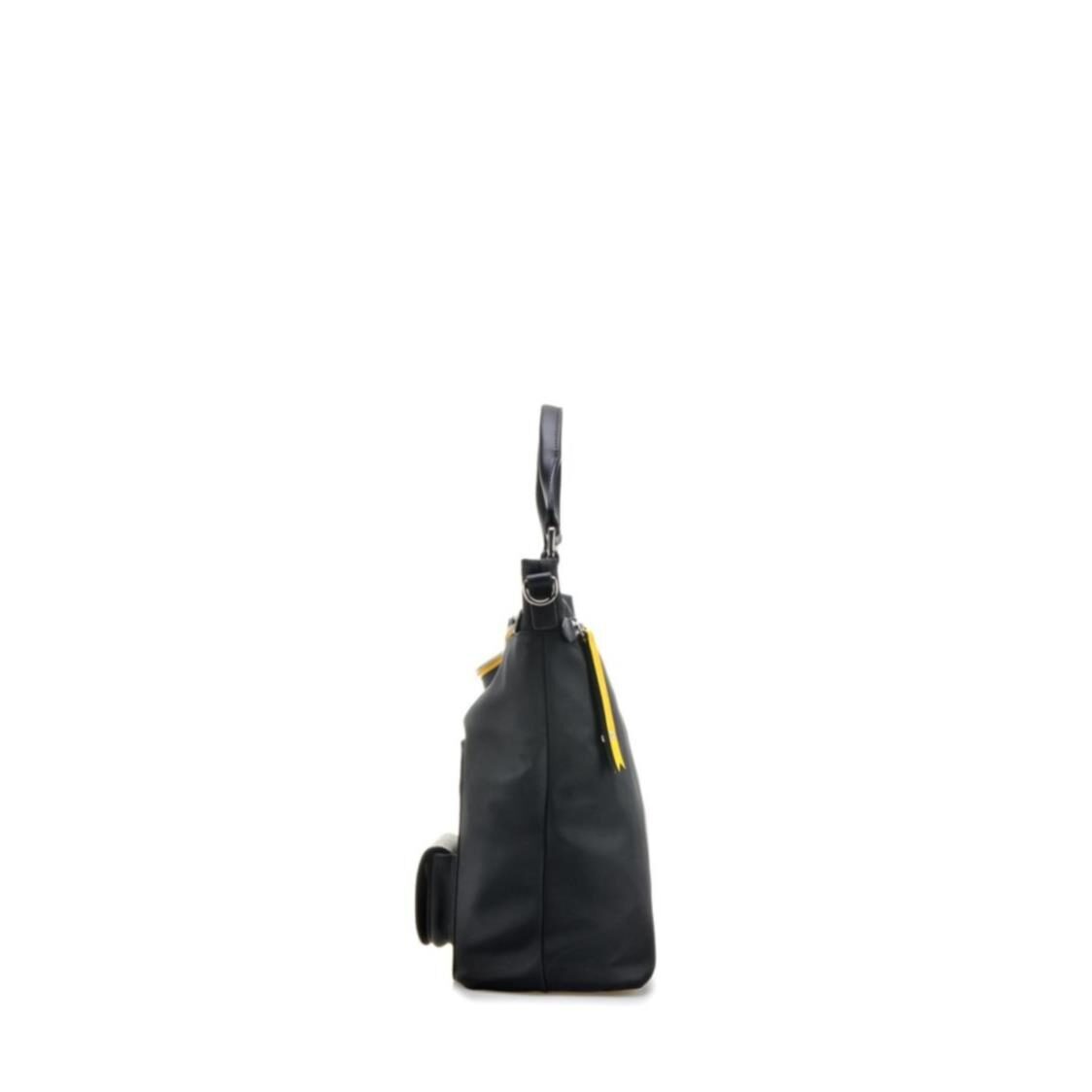 Fion Minions Jacquard with Leather Top Handle Handbag - FAAFIMV004BLKYLWZZ