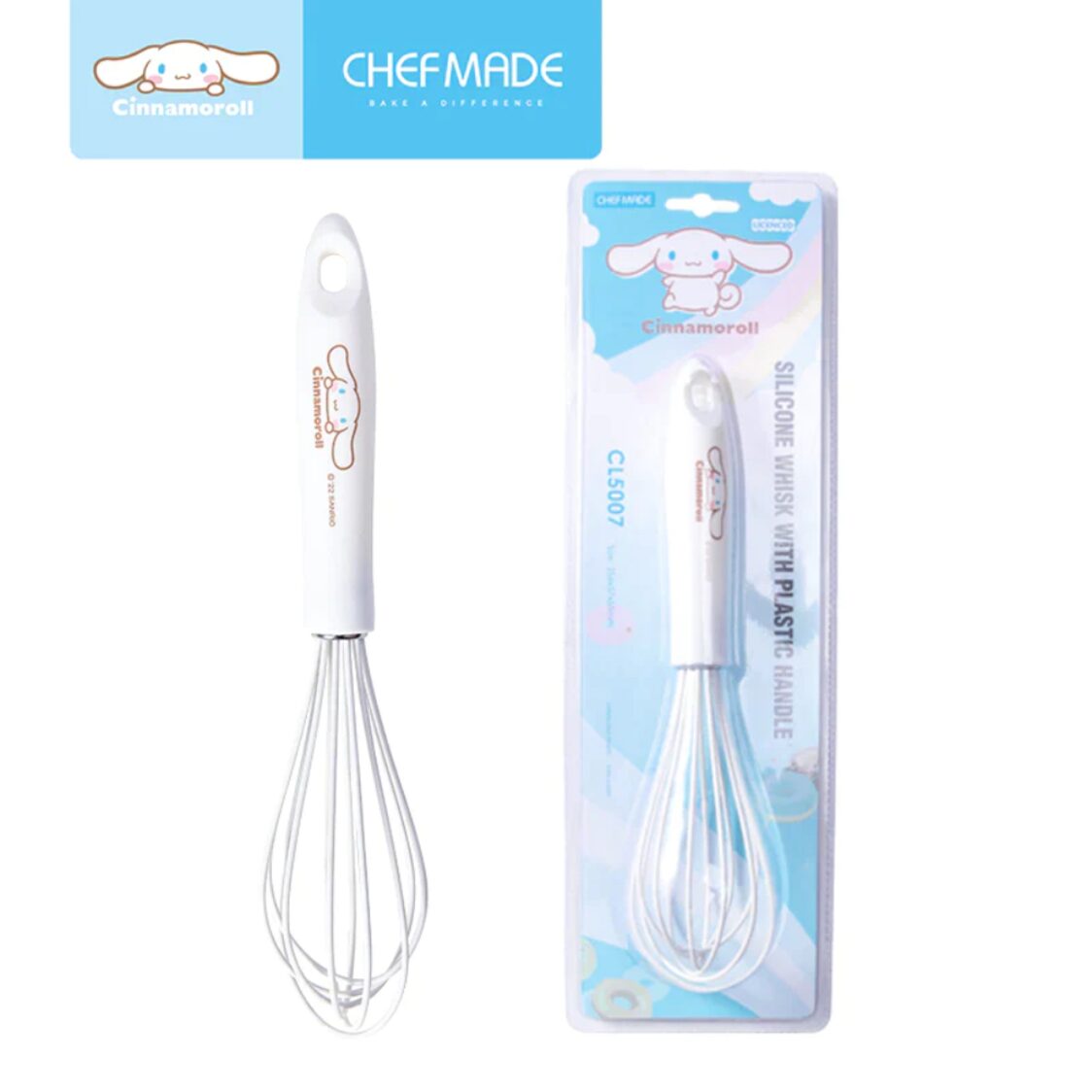 Chefmade Silicone Whisk With Plastic Handle L25.6xW5.7xH5.5cm WH Cinnamoroll (1898cm-CL5007)