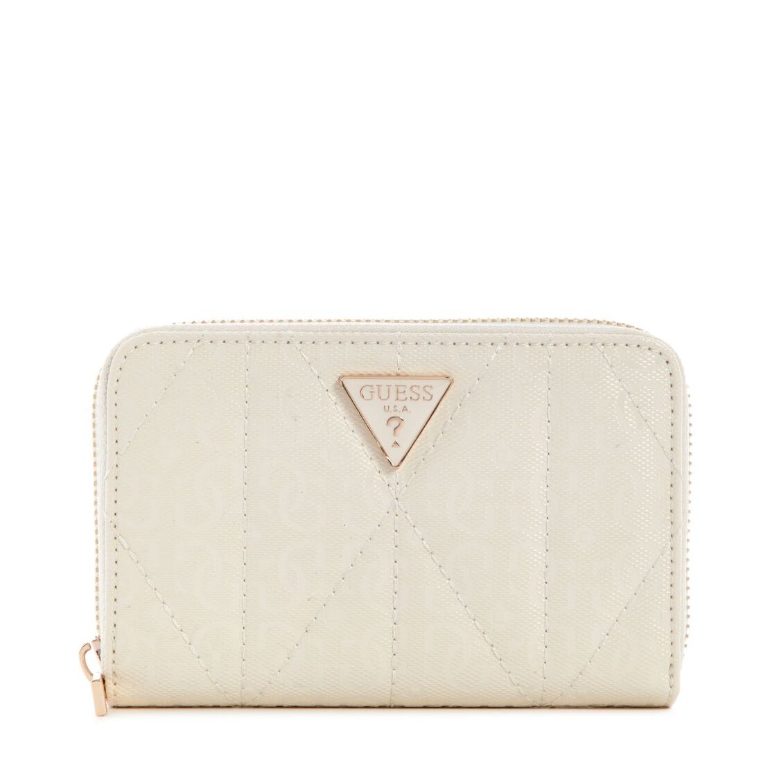 ALDINA SLG MEDIUM ZIP AROUND,OFF WHITE