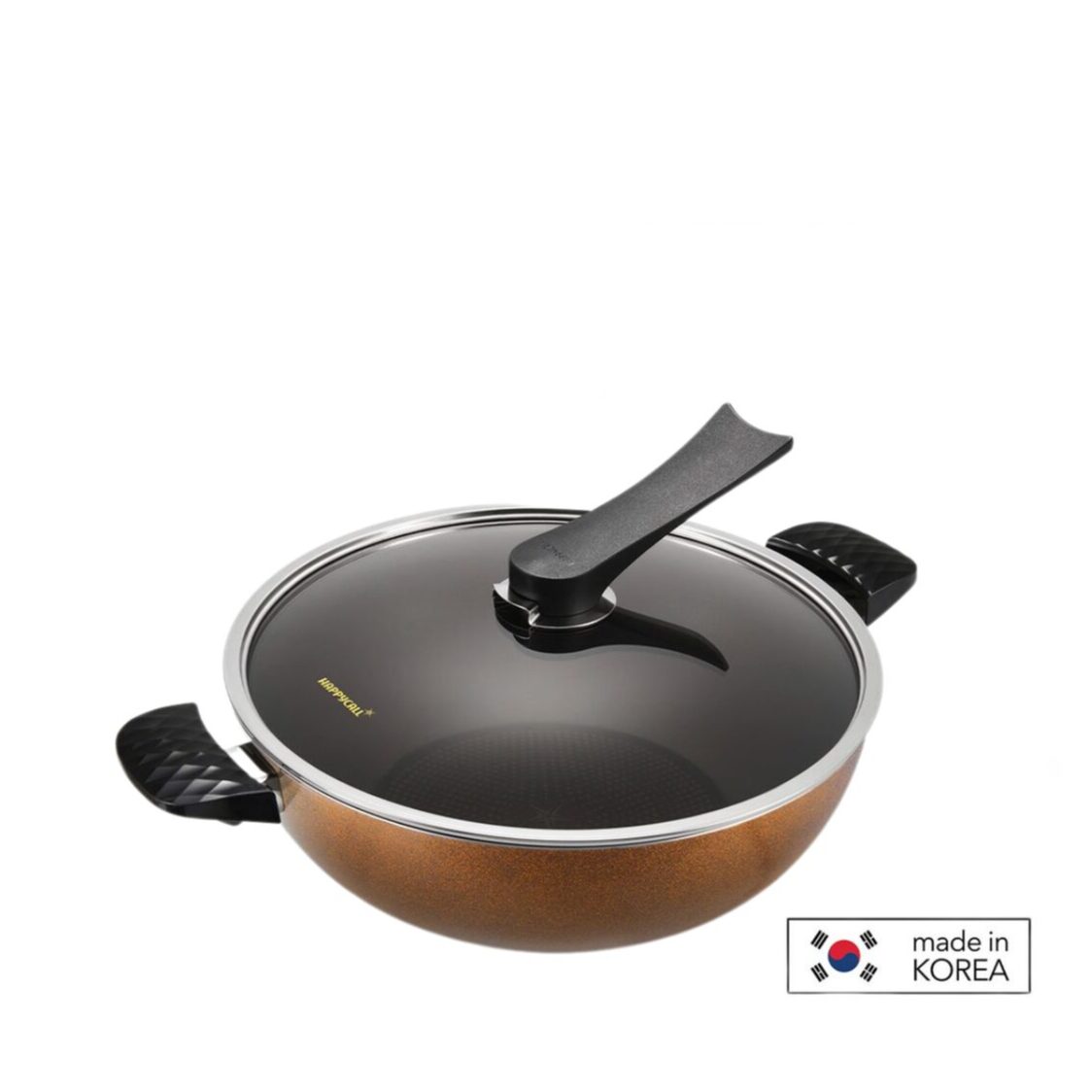 Happycall Diamond Luxe IH 32cm Chef Wok with Self-Standing Lid (3900-0592)