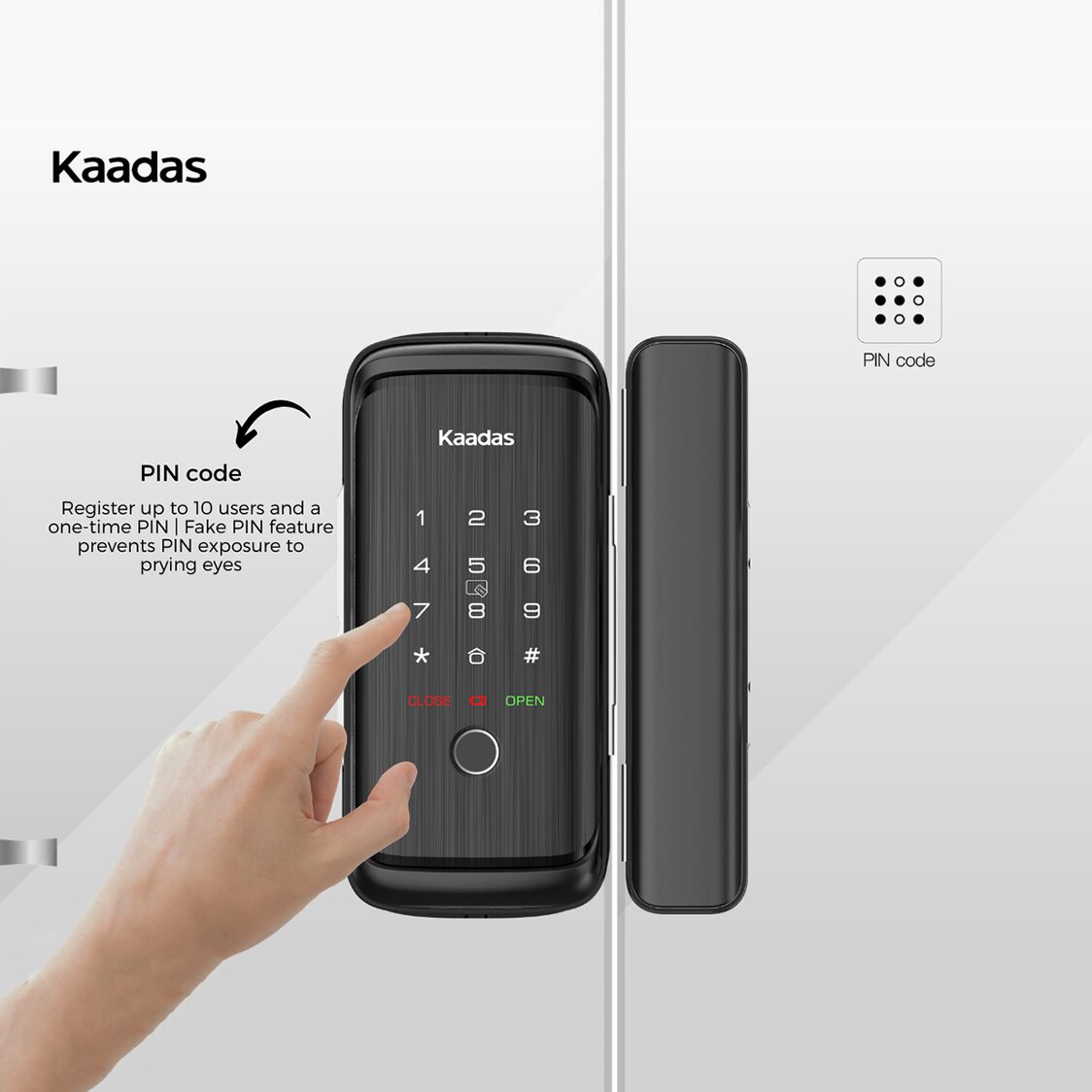 Kaadas R8L Glass Door Lock - Black