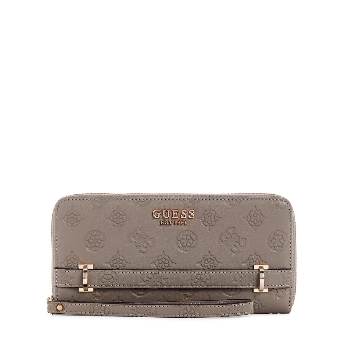 Guess Zarela Slg Large Zip Around - Dark Taupe Logo
