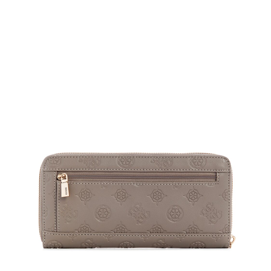 Guess Zarela Slg Large Zip Around - Dark Taupe Logo