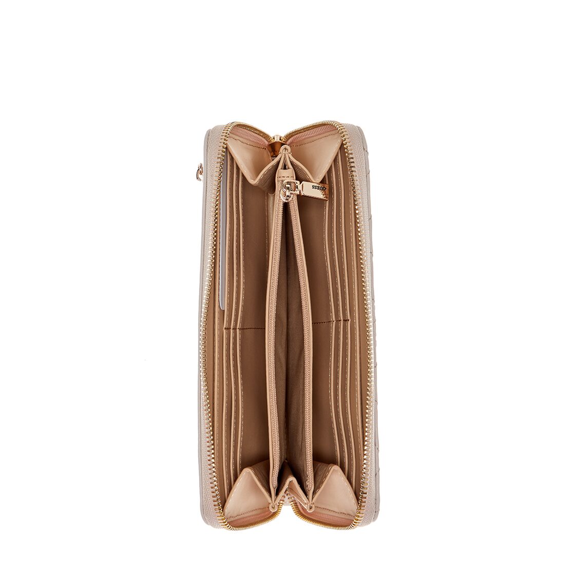 Guess Zarela Slg Large Zip Around - Dark Taupe Logo