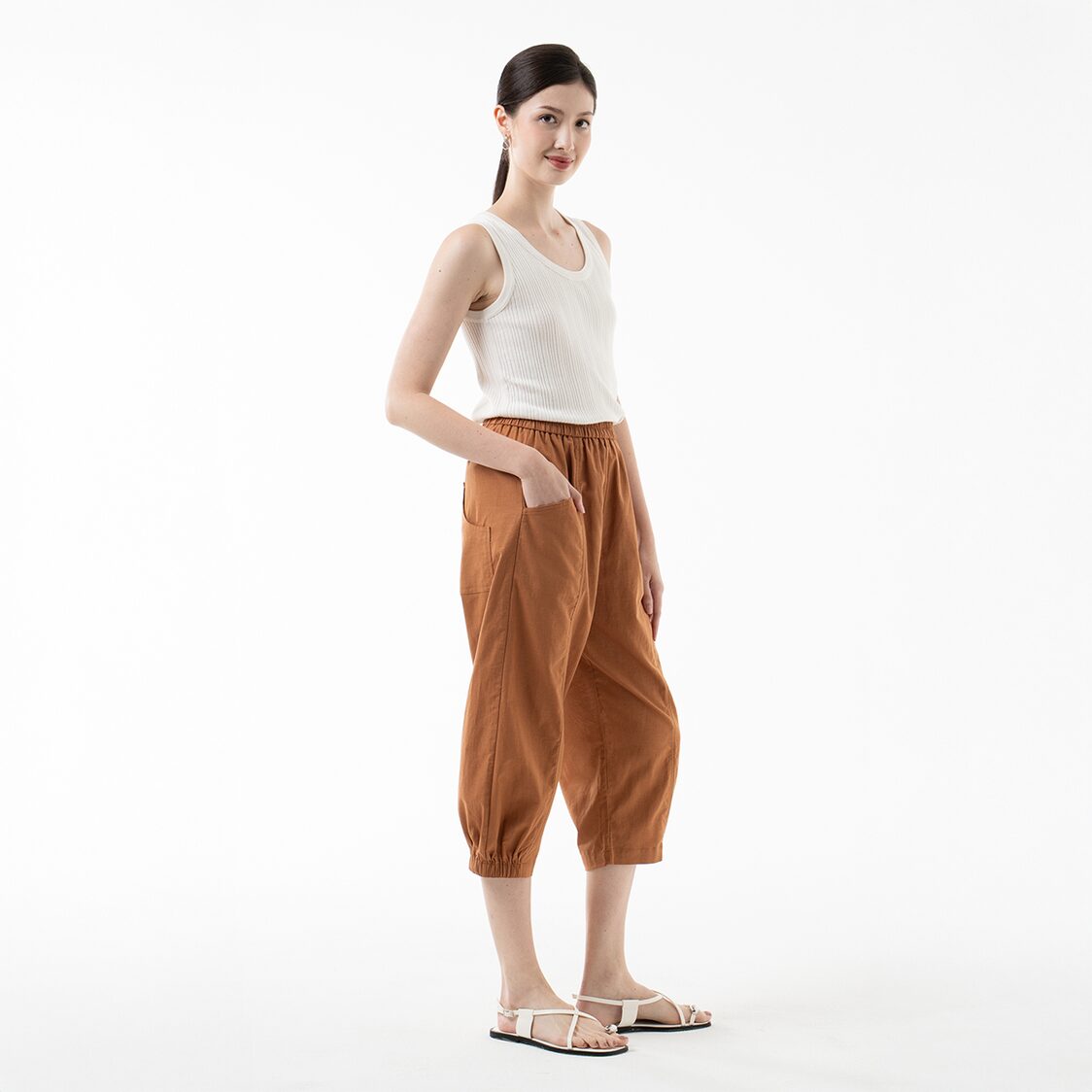 K/WOODS Cool Comfort Linen Pants in Caramel