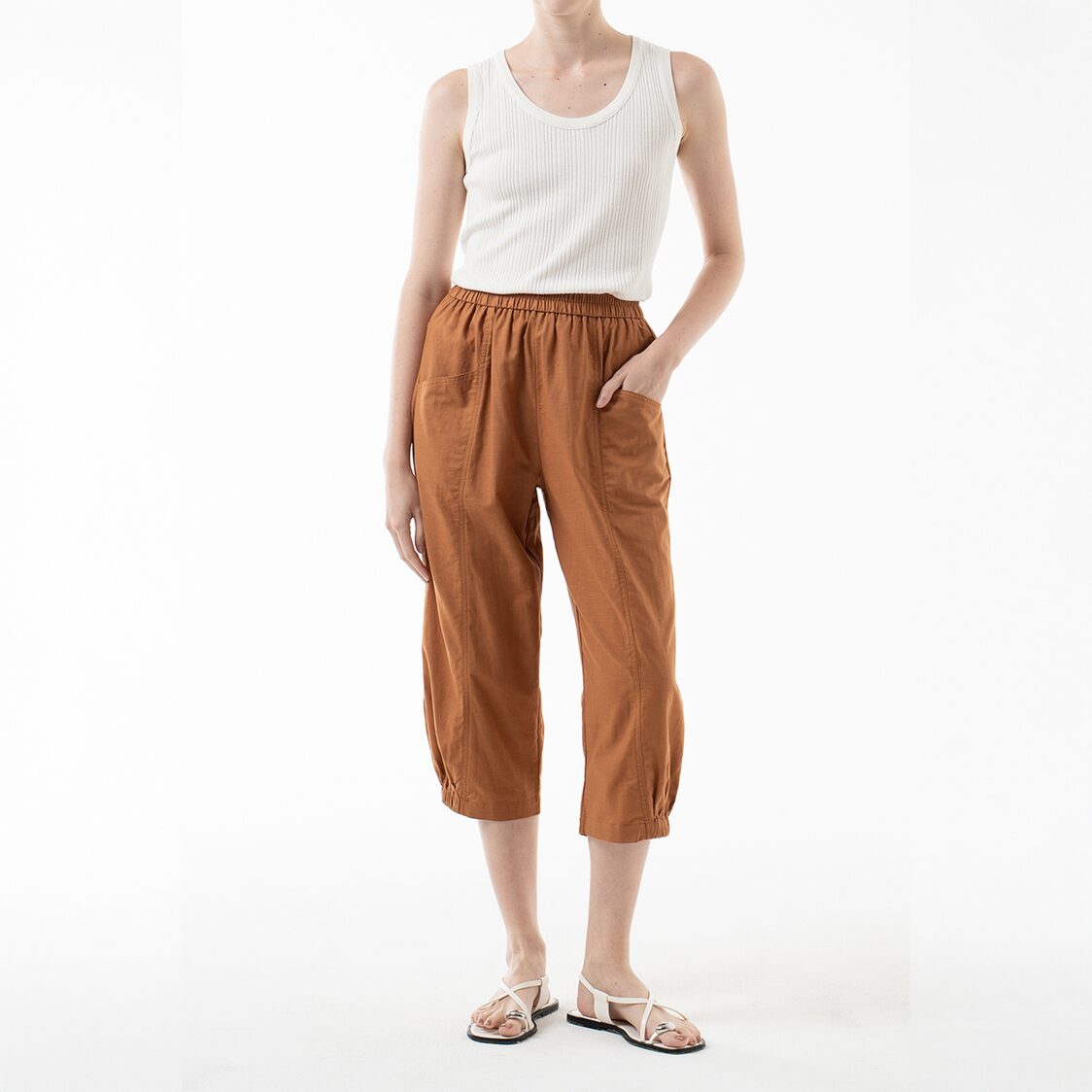 K/WOODS Cool Comfort Linen Pants in Caramel
