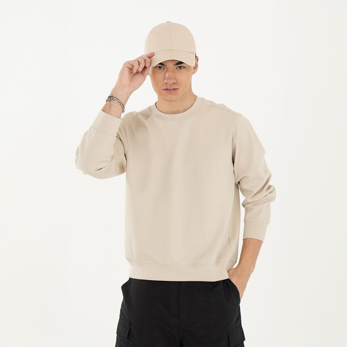 K/WOODS Mens Flow Sweater - Almond