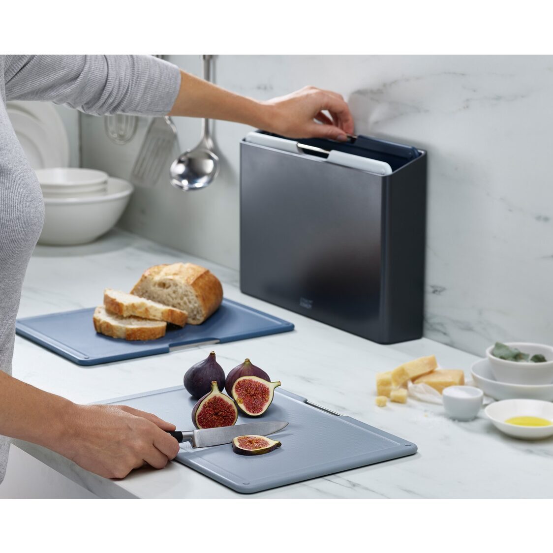 Joseph Joseph Folio 4pcs Plastic Chopping Board Set (Large) - Graphite/Silver