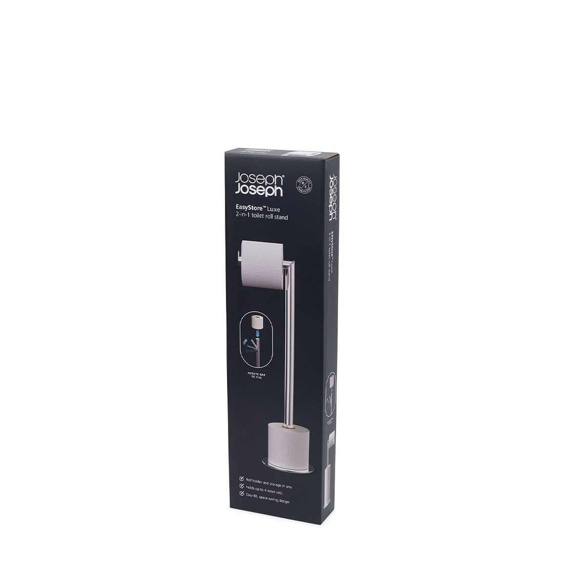 Joseph-Joseph EasyStore Luxe 2-in-1 Stainless-steel Toilet Roll Stand
