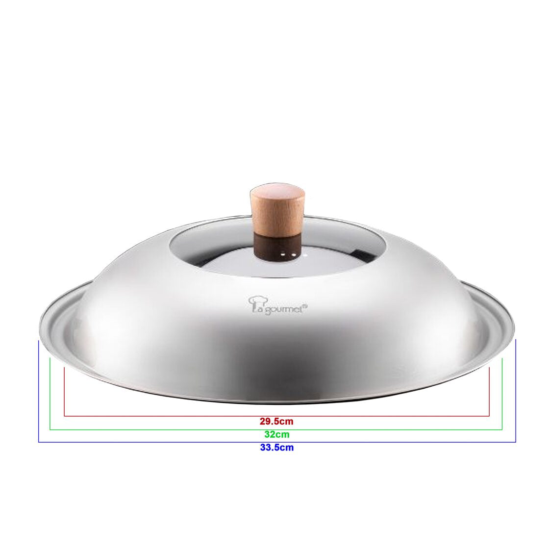 La Gourmet Nitrigan 32cm Semi Glass Stainless Steel Cover