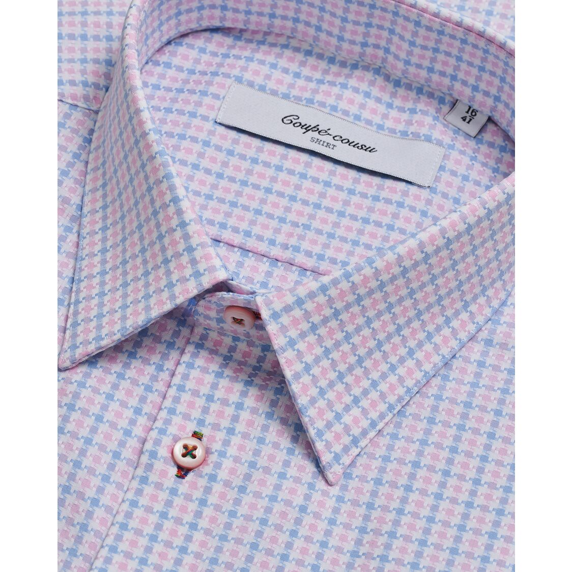 Coupe Cousu Short Sleeve Shirt, Fancy Dobby CCSSE261-MULTI