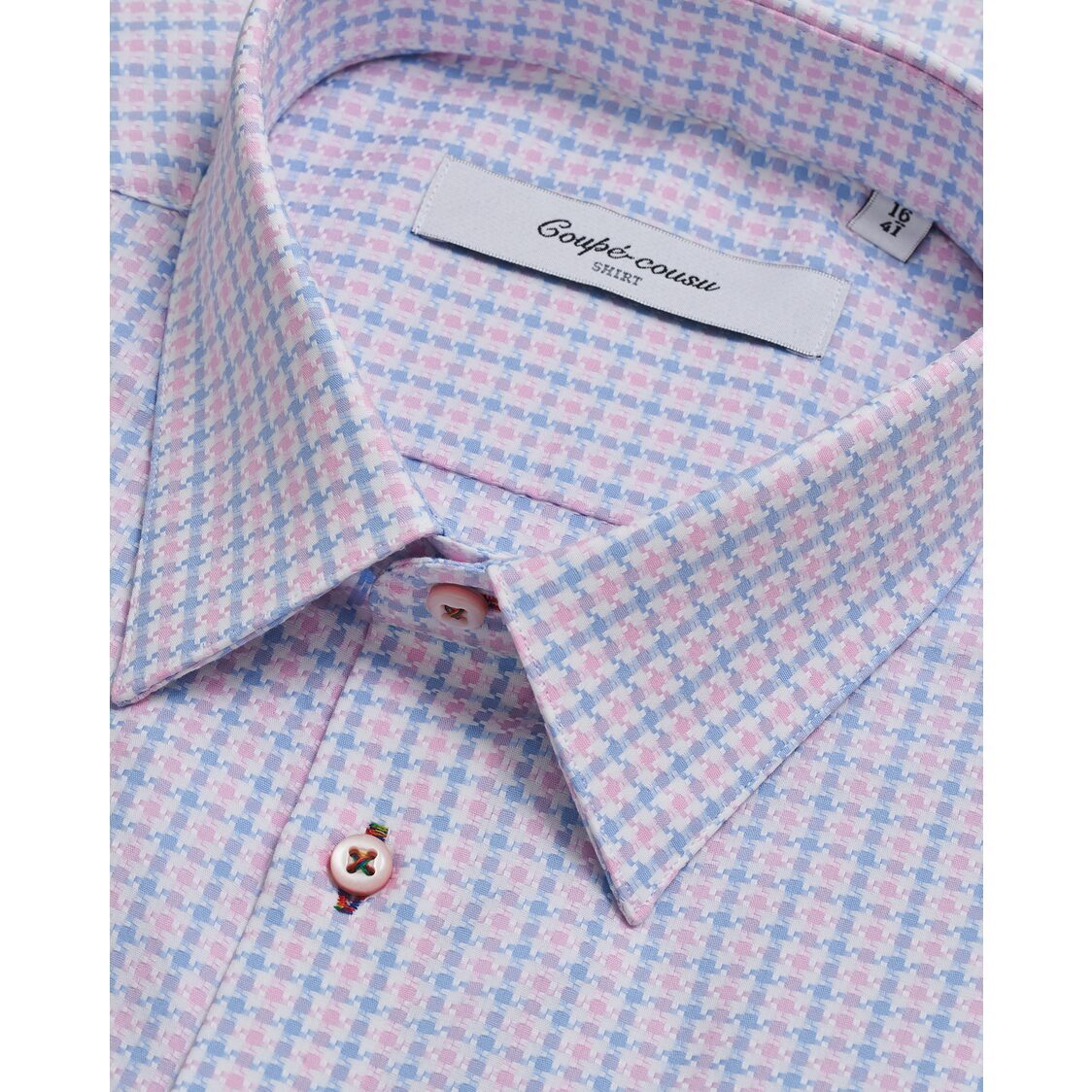 Coupe Cousu Short Sleeve Shirt, Fancy Dobby CCSSE261-MULTI
