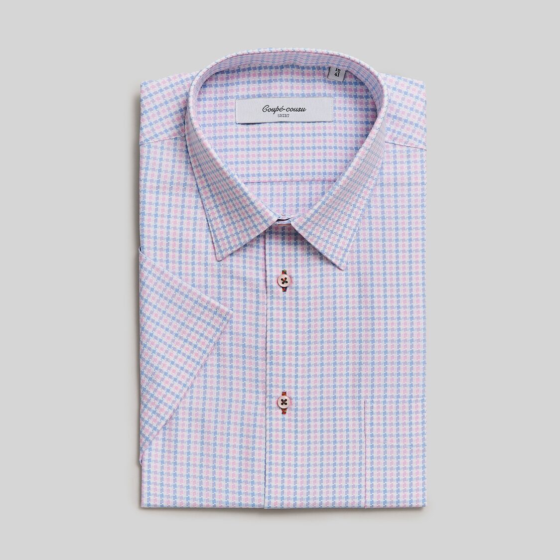 Coupe Cousu Short Sleeve Shirt, Fancy Dobby CCSSE261-MULTI