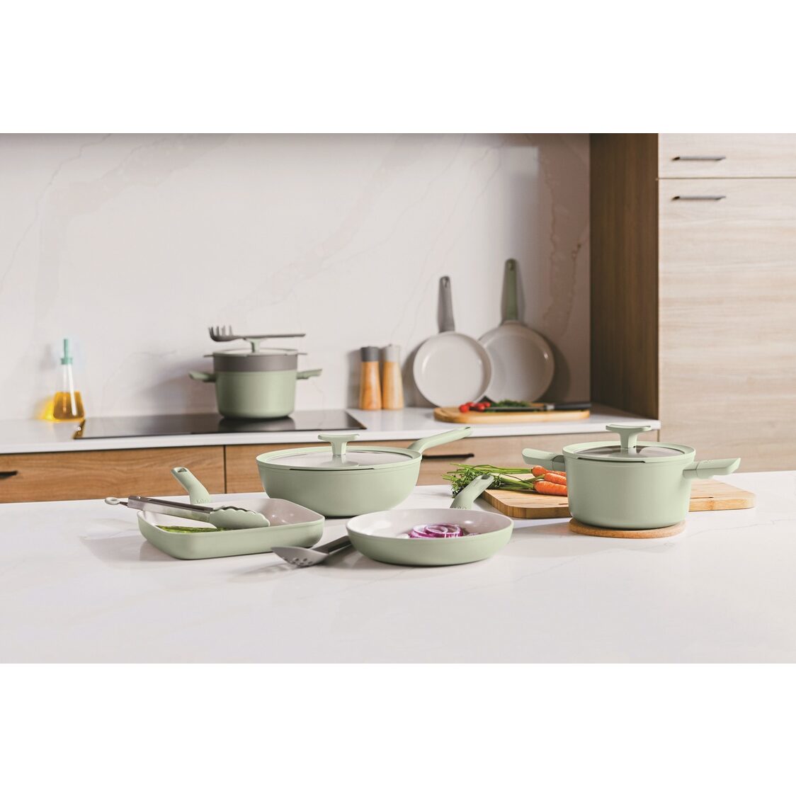 Berghoff 2-Handle Saute Pan Balance Sa 26Cm (Cover Included) Light Green