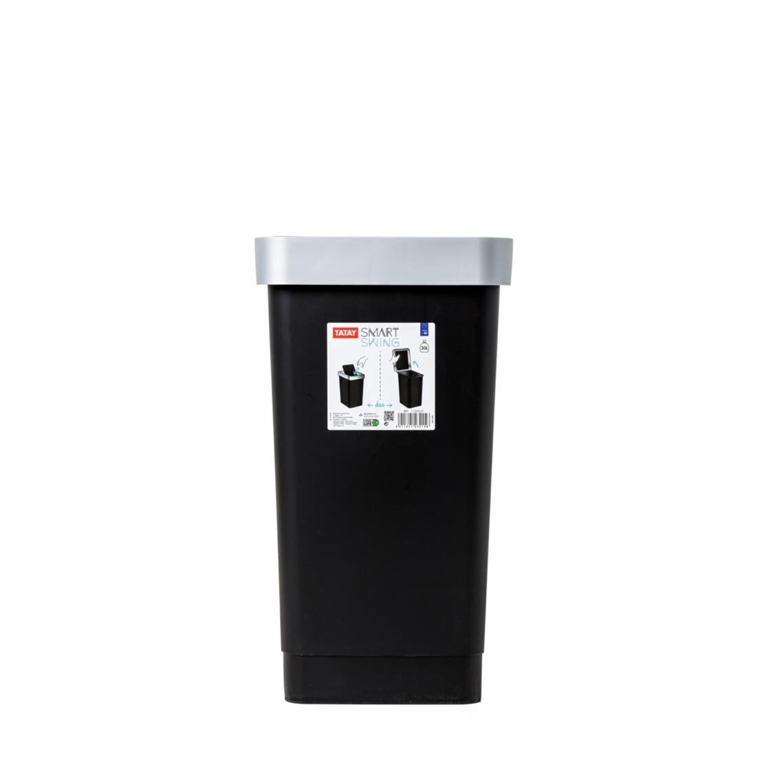 Tatay Swing Dustbin Smart 25L Black