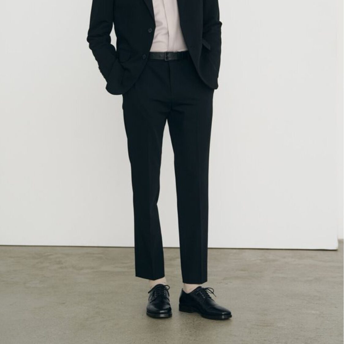 Mind Bridge Tapered Banding Slacks Black