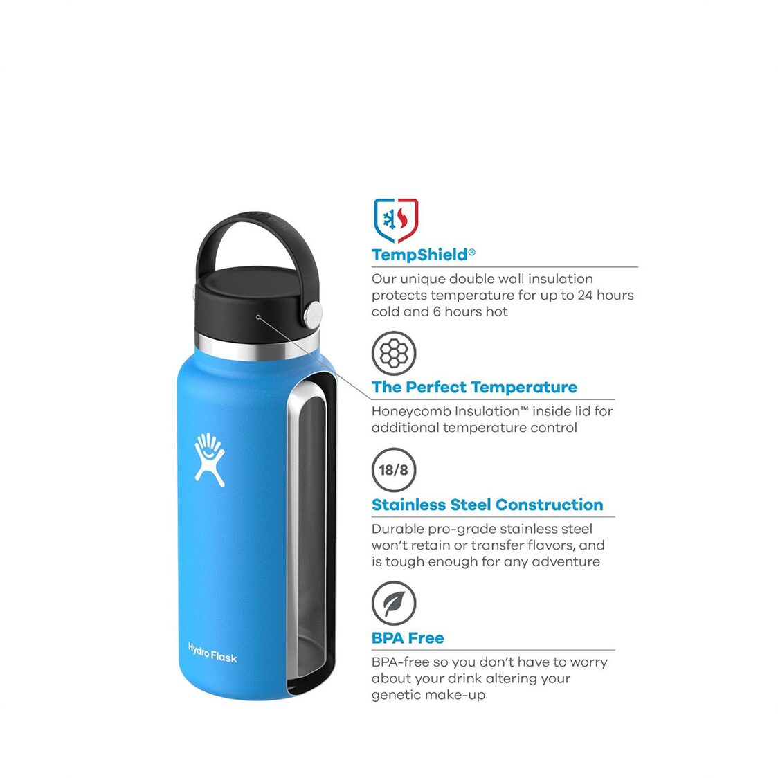 Hydro Flask Wide Mouth Flex Cap White