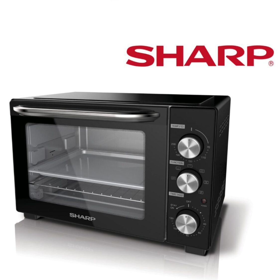 Sharp 32L Electric Oven With Rotisserie Fork and Convection Function (EO-327R-BK)