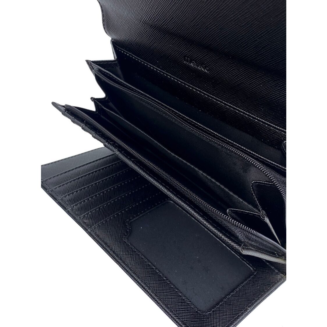Mel&Co Saffiano Leatherette Tri-Fold Long Wallet