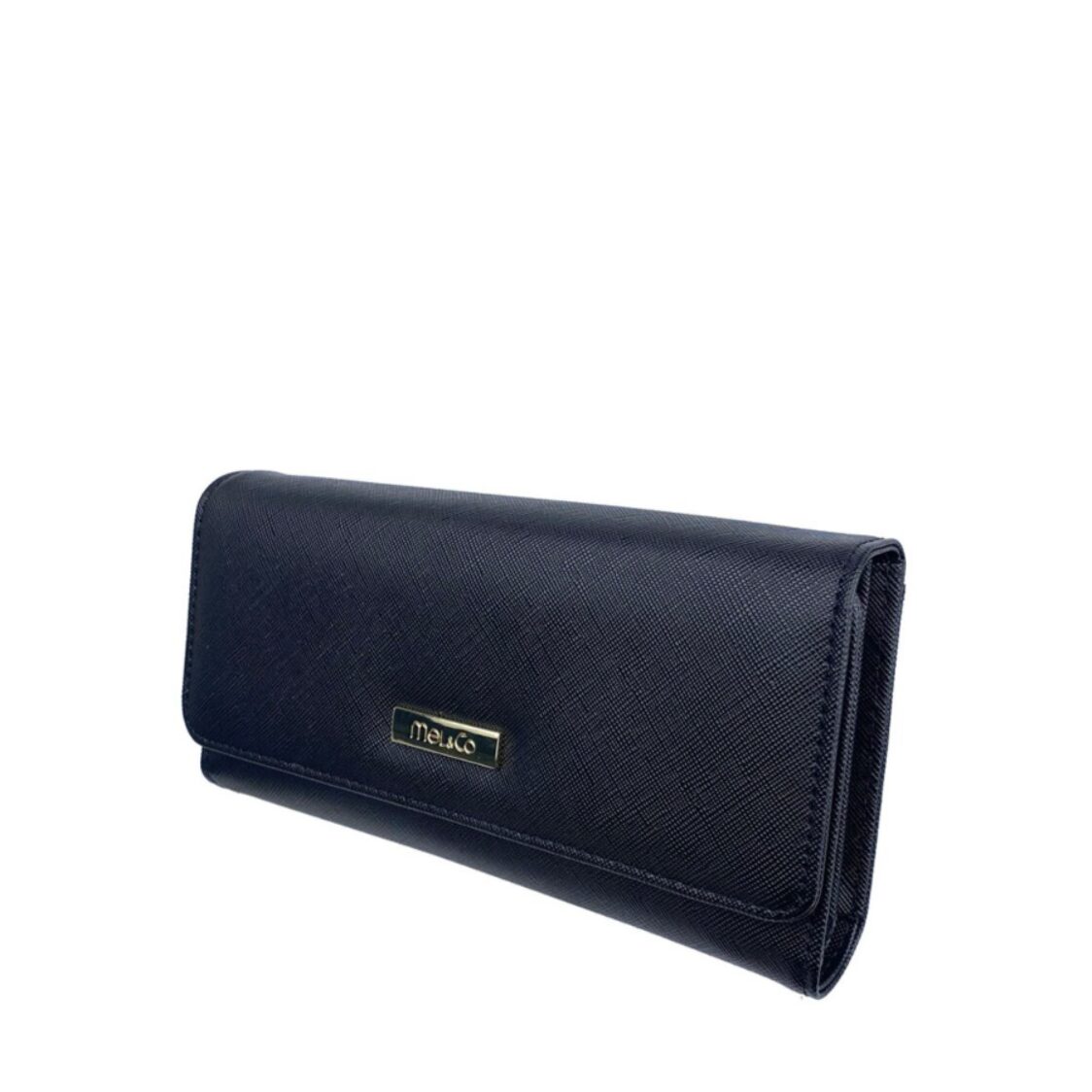 Mel&Co Saffiano Leatherette Tri-Fold Long Wallet