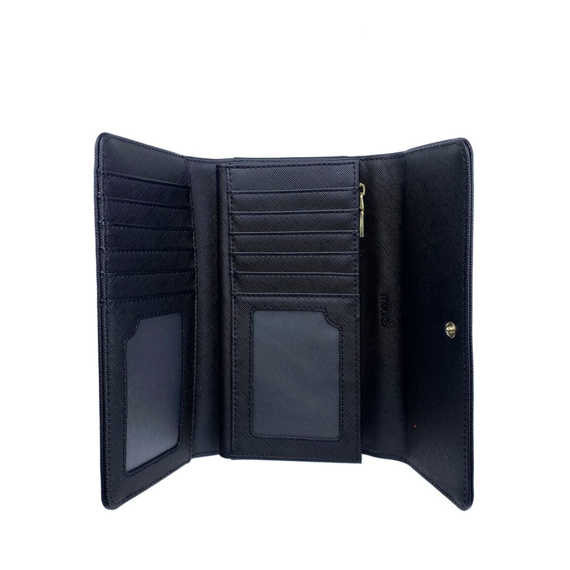 Mel&Co Saffiano Leatherette Tri-Fold Long Wallet