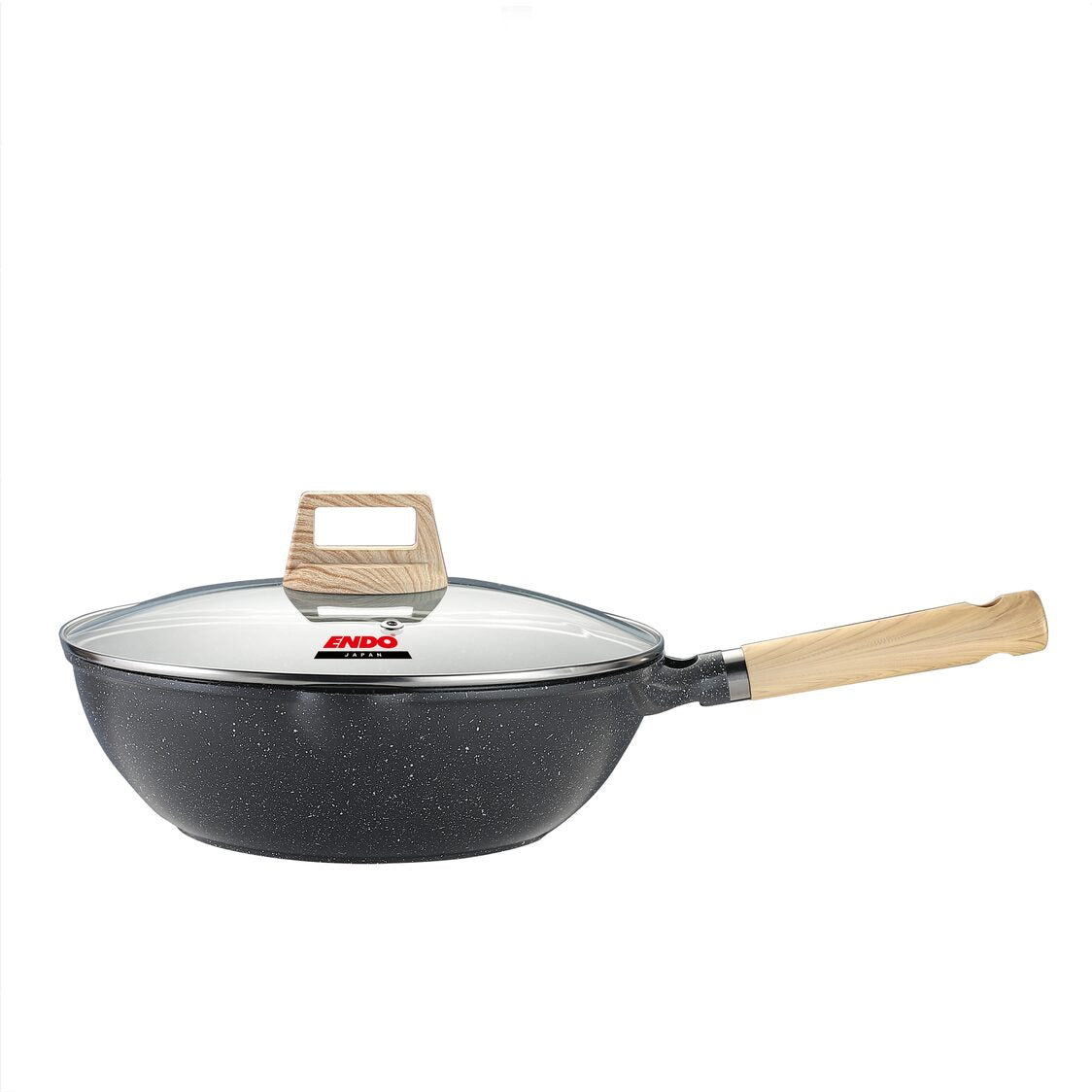Endo Ganseki 28cm I.H. Wok Pan with Lid (E-GSK-28WP)