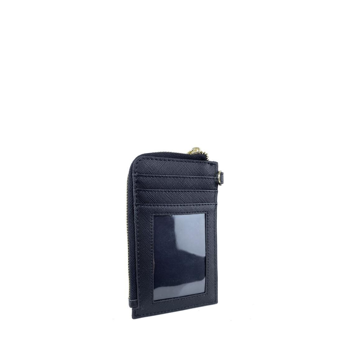 Mel&Co Saffiano-Effect L-Zip Lanyard Card Holder
