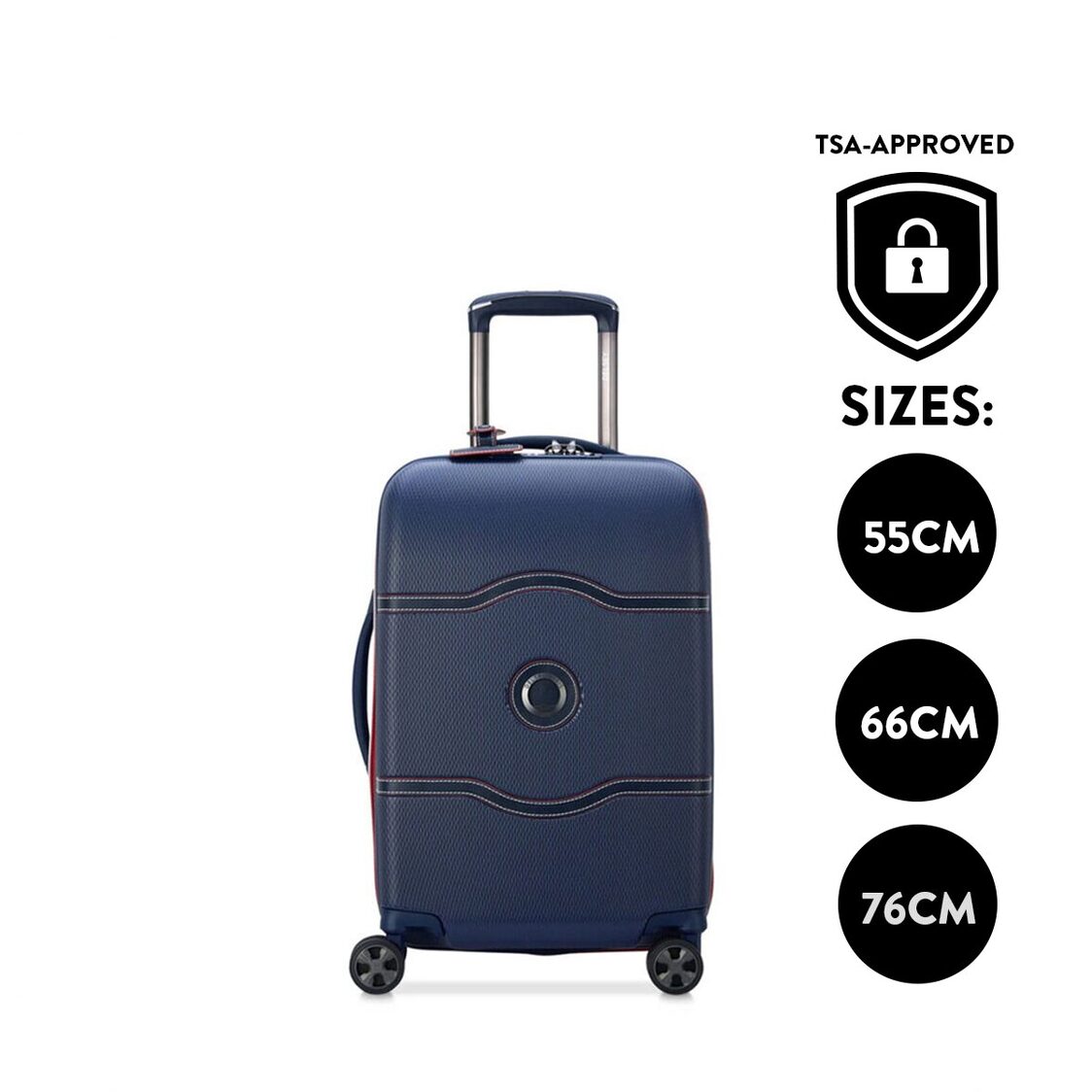 Delsey Paris Chatelet Air 2.0 4-Double Wheels Cabin Trolley Luggage Case with Zip Securitech 2 - Blue