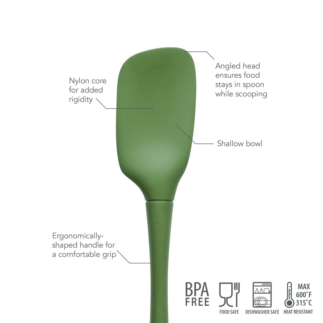 Tovolo Flex-Core All Silicone Spoonula Pesto