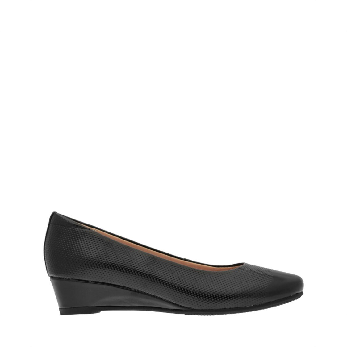 Caratti 1991 Black Leather Wedged Heels (Short)