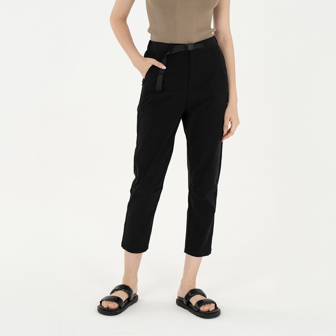 K/WOODS Ice Cool Urban Belted Pants in Black