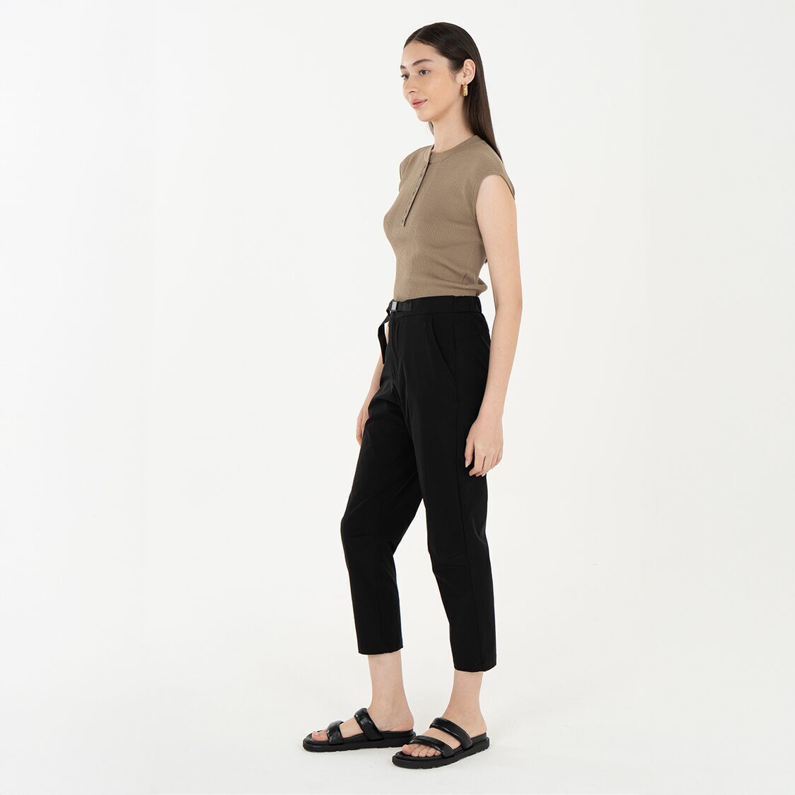K/WOODS Ice Cool Urban Belted Pants in Black