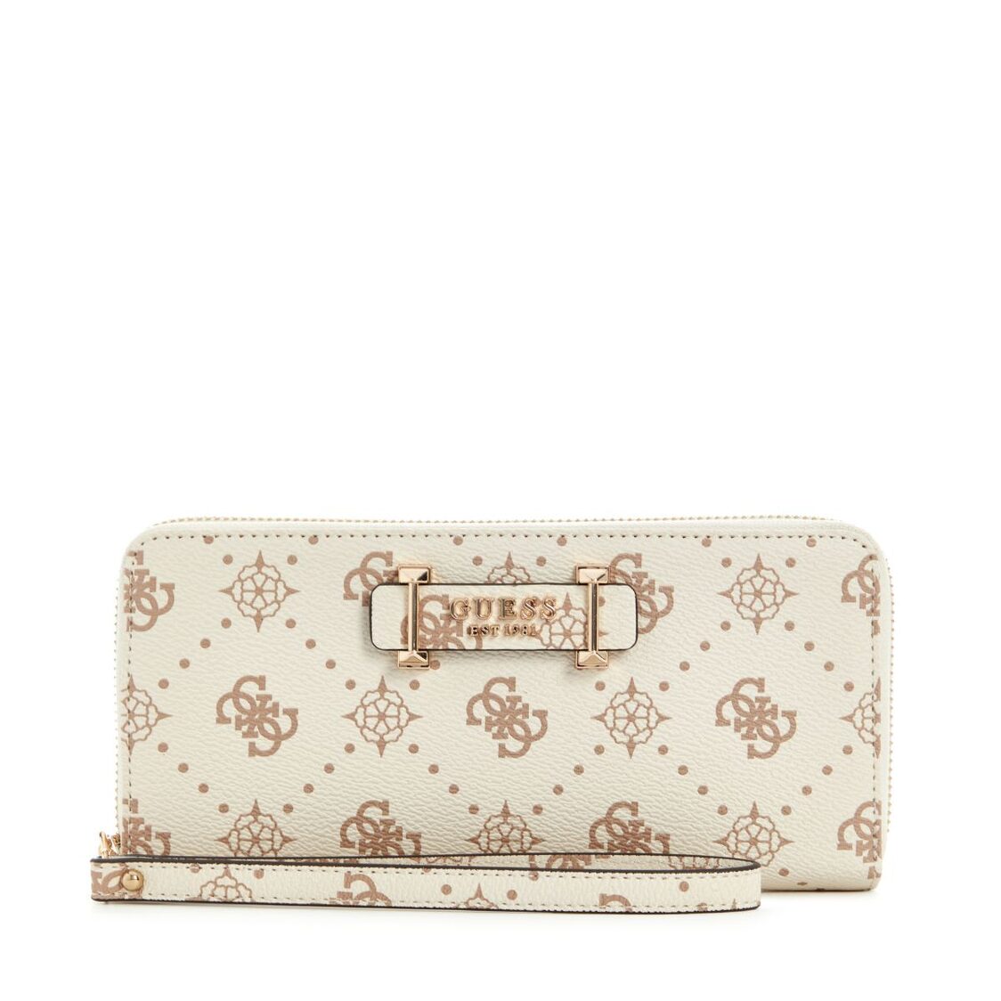 SILIA SLG LARGE ZIP AROUND,VANILLA LOGO