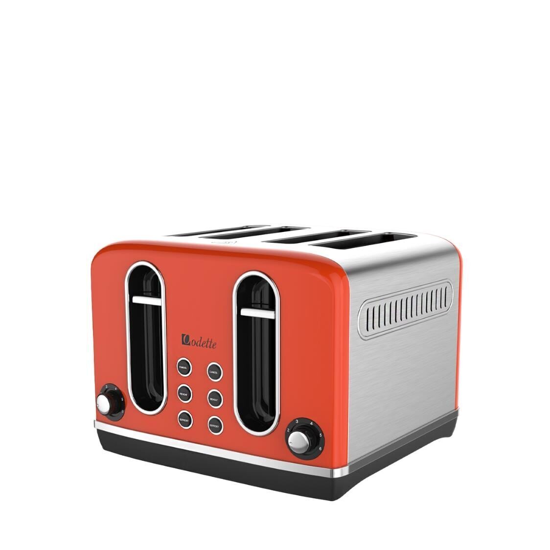 Odette 4 Slice Retro Design Toaster Orange