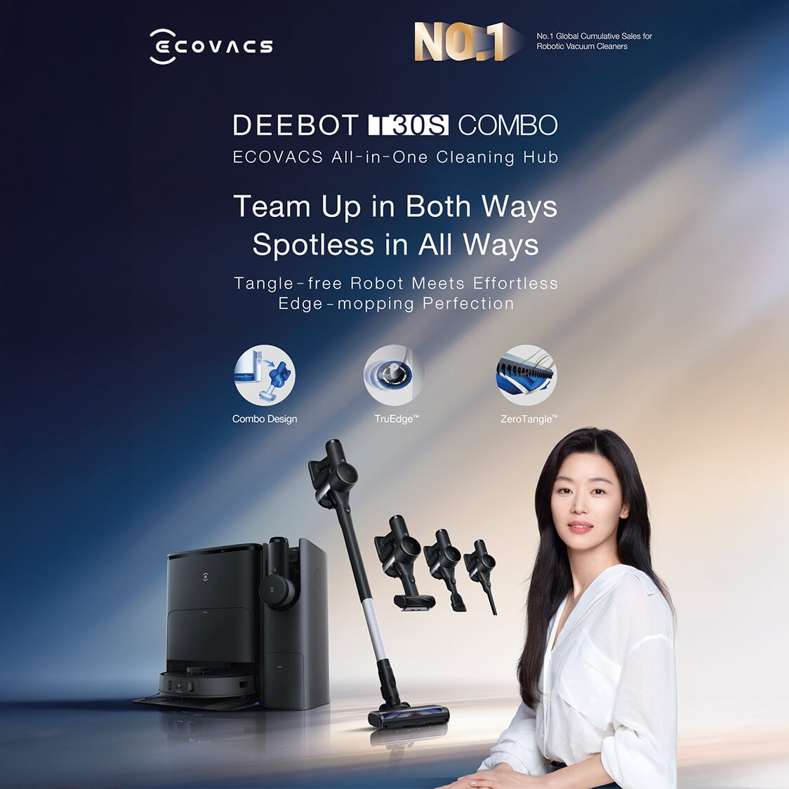 Ecovacs Deebot T30S Combo - Black