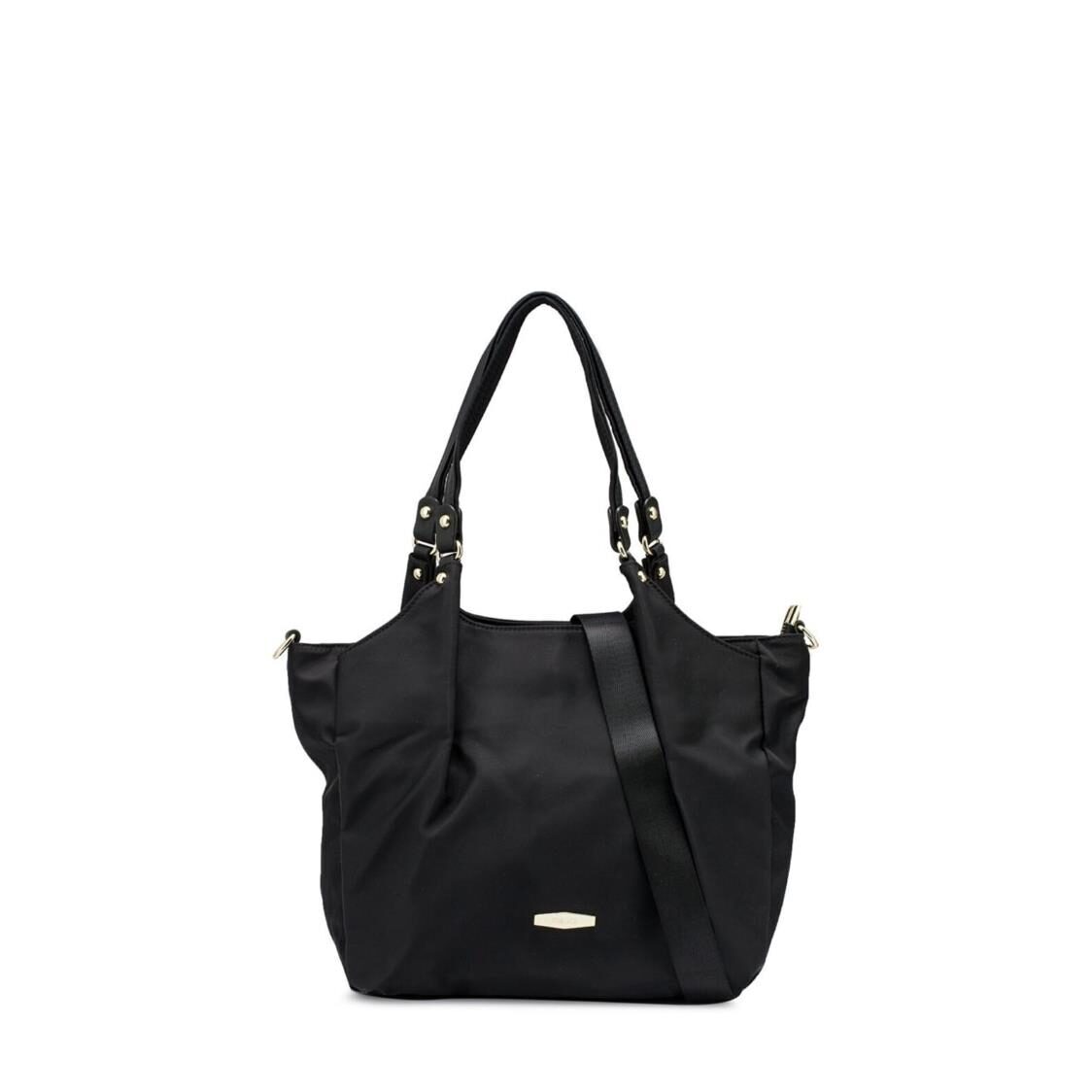 Mel&Co Nylon Double Handle With Pleat Detail