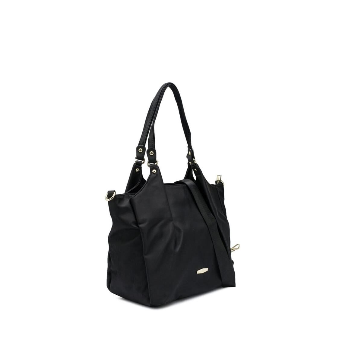 Mel&Co Nylon Double Handle With Pleat Detail