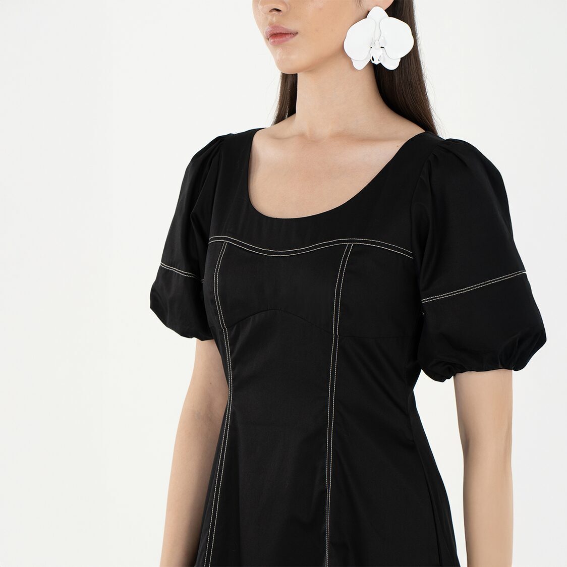 K/WOODS Stain Repellent Seam Theory Dress In Black