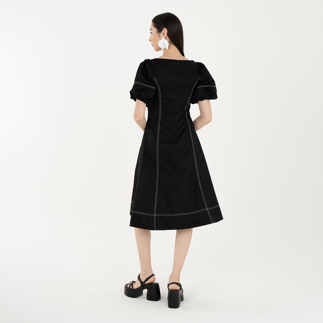 K/WOODS Stain Repellent Seam Theory Dress In Black