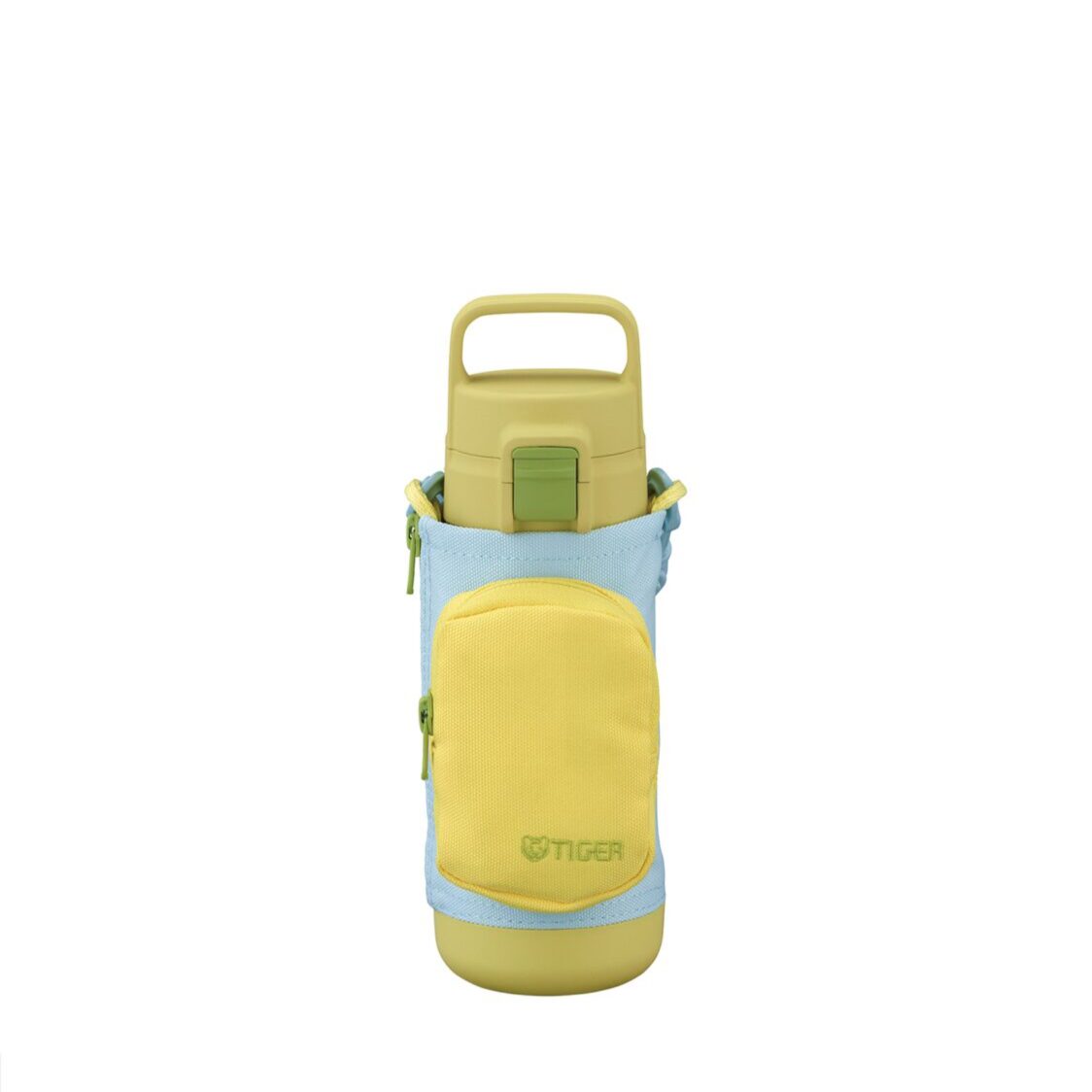 Tiger 500ml Anti-Bacteria Double S/Steel Kids Bottle With Pouch - Yellow Blue (MTA-A050 YB)