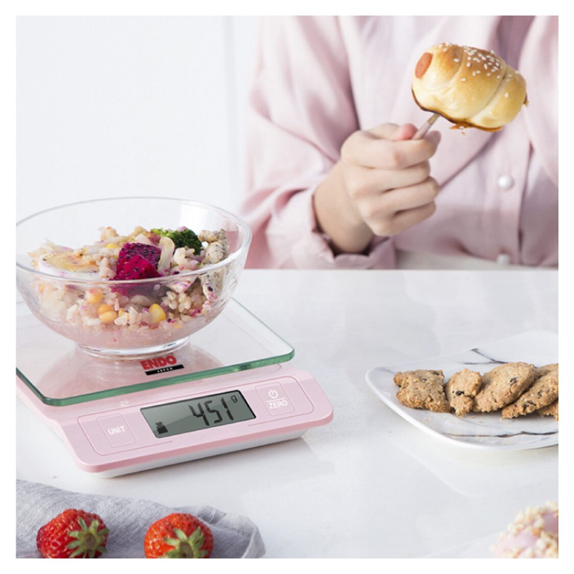 ENDO High Precision Digital Kitchen Scale - Blue (E-DKS5460 Blue)