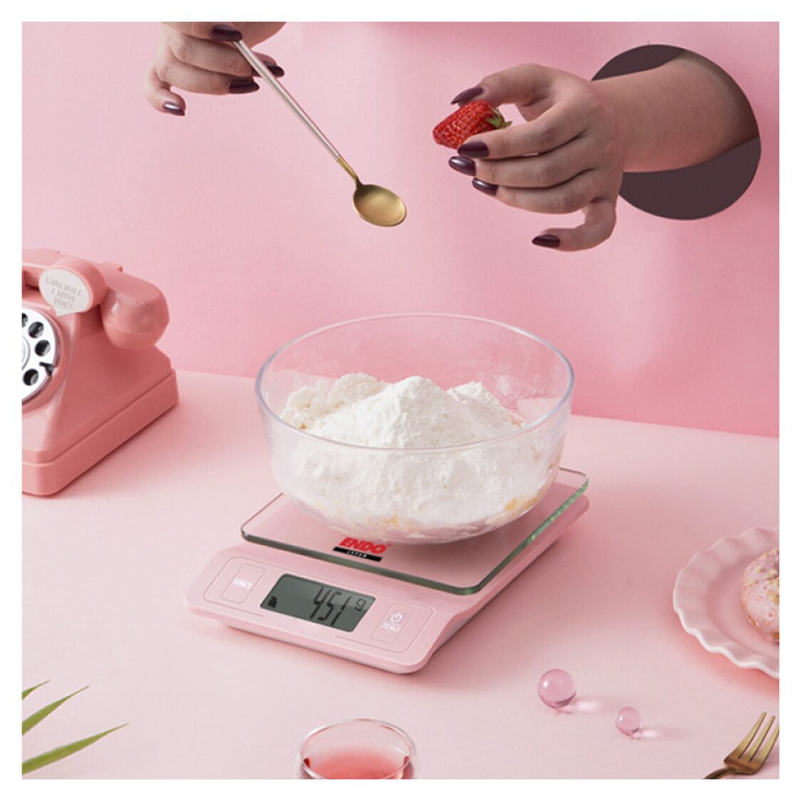 ENDO High Precision Digital Kitchen Scale - Blue (E-DKS5460 Blue)