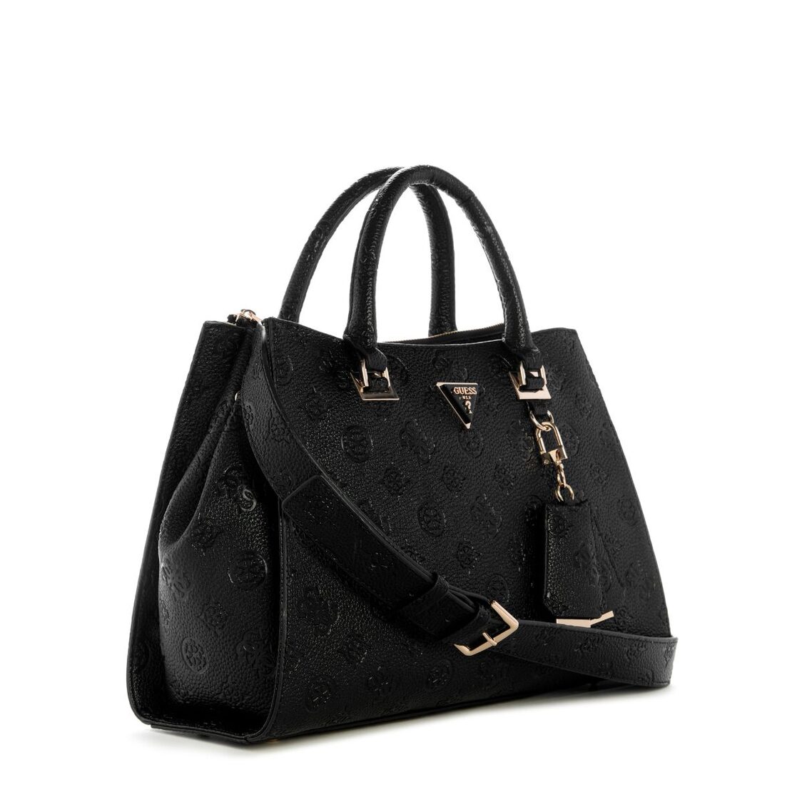 Guess Cresidia Ii Society Satchel,Black Logo