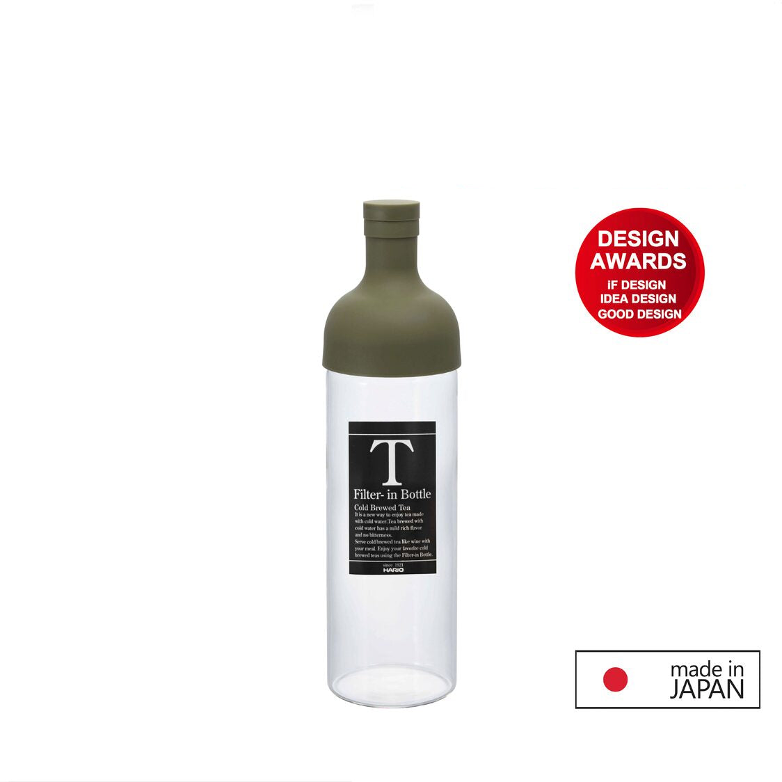 HARIO "Cold Brew" Tea Filter-in Bottle 750ml - Olive (FIB-75 OG)
