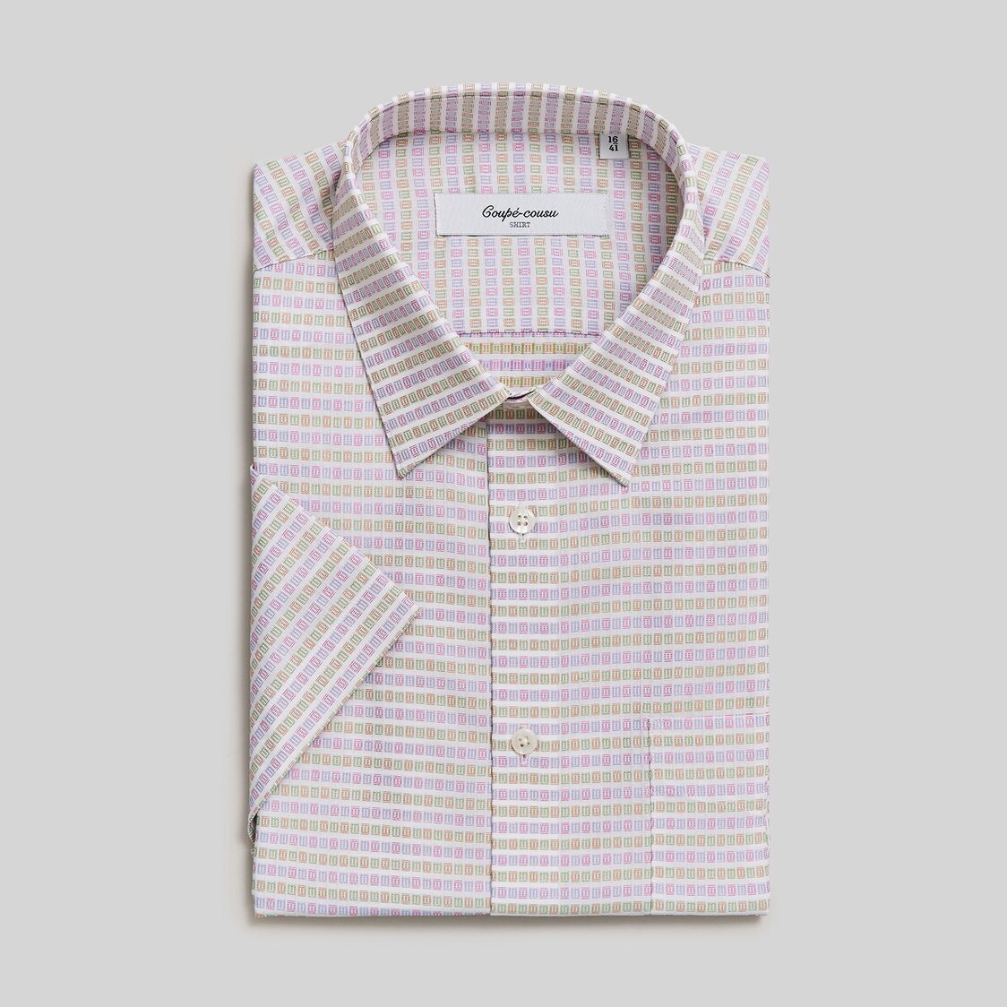 Coupe Cousu Short Sleeve Shirt, Fancy Dobby CCSSE262-MULTI